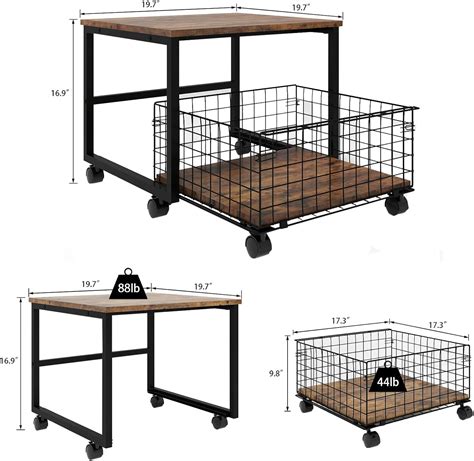 Natwind 197x197in Mobile Mini Fridge Stand With Large Capacity