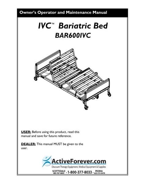 Invacare Bariatric Electric Hospital Bed User Manual ... - ActiveForever