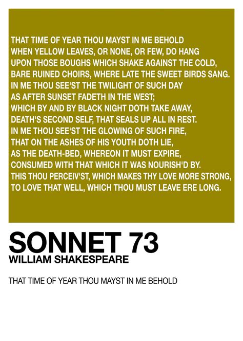 Shakespeare Sonnet 73 Quote Poster Literature Art Print Etsy