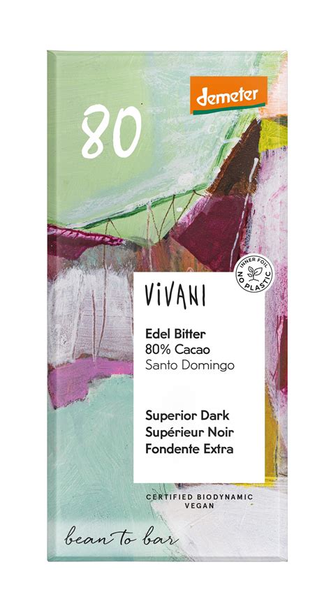 Vivani Bio Edel Bitter Schokolade Cacao Santo Domingo X G