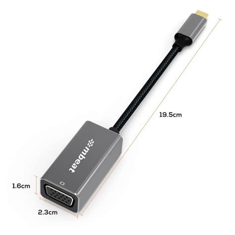 Mbeat Toughlink 15cm Usb C Male To Vga Female Adapter Cable Converter For Mac The Warehouse