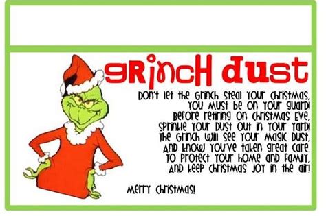 Grinch Dust Poem Free Printable - Free Templates Printable