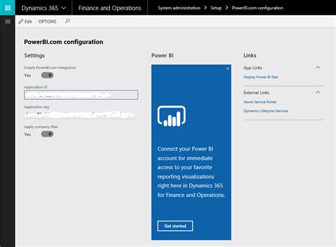 Configure Power Bi Integration For Workspaces Finance And Operations Dynamics 365