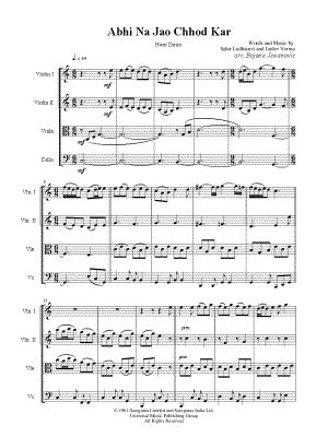 "Abhi Na Jao Chhod Kar" Sheet Music - 1 Arrangement Available Instantly - Musicnotes