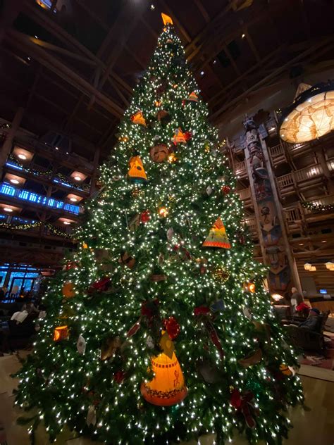 The Towering Christmas Tree Is Up At Wilderness Lodge