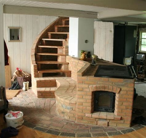 Masonry Heater With Stairs Lerhus Jordhus Husdesign