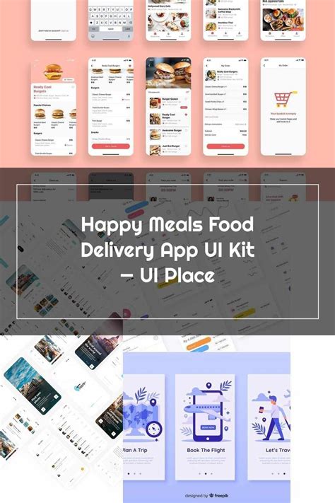 Mobile App Happy Meals Food Delivery App Ui Kit Ui Place Food