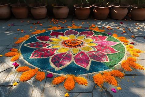 Premium Photo Indian Festival Colorful Rangoli Designs