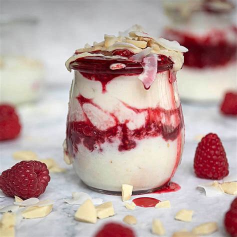 Zuckerfreie Raffaello Creme Mit Himbeeren