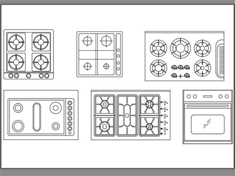 Kitchen Stoves In Autocad Download Cad Free 6416 Kb Bibliocad