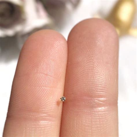 1mm MICRO Nose Stud Diamond Small Nose Ring Tiny Nose Stud Etsy