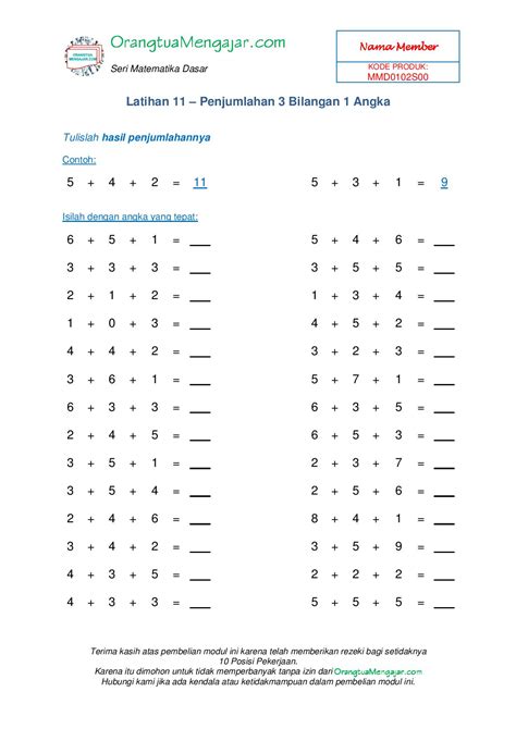 Soal Sd Kelas 1 Matematika Homecare24