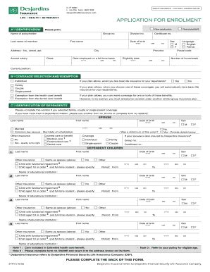 Desjardins Claim Form