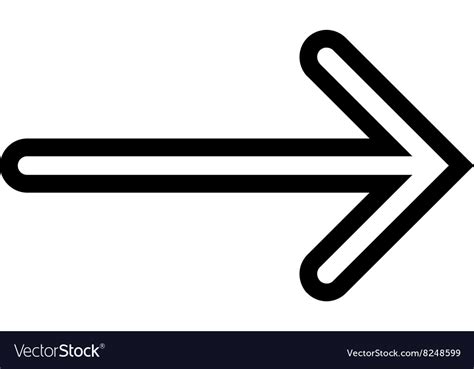 Arrow right outline icon Royalty Free Vector Image