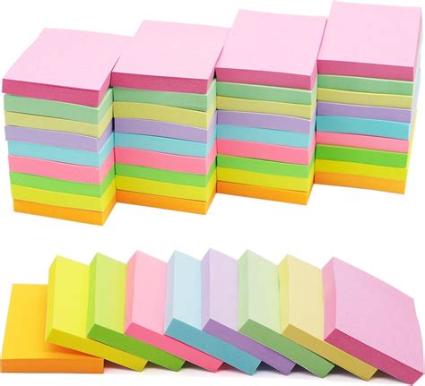 Amazon Sticky Notes 1 5x2 Inches 48 Pads Bright Colors Self