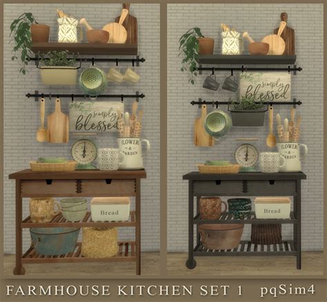 Farmhouse Kitchen Set The Sims Custom Content