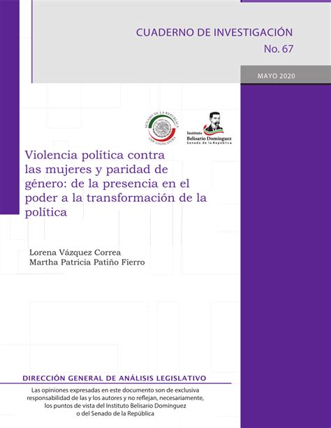 Pdf Violencia Política Contra Las Mujeres Y Paridad De Género De La Presencia En El Poder A