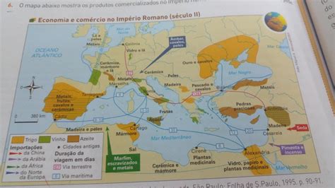 O Mapa Abaixo Mostra Os Produtos Comercializados No Imperador Romano