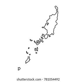 Palau Map Black Contour Curves Illustration Stock Illustration