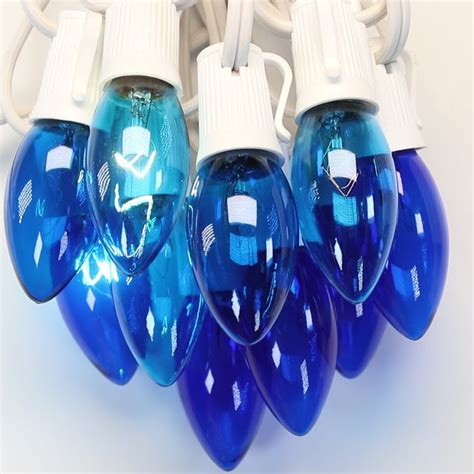 C9 Blue Twinkle Glass Bulbs E17 Bases 25 Pack Christmas Light Source