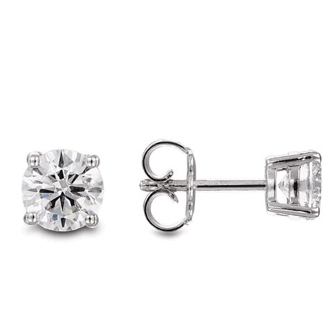 18ct White Gold 4 Claw Set 1 40ct Diamond Stud Earrings TB Mitchell