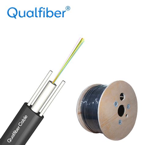 Black FTTH Drop Cable , 4 Core Loose Tube Type Fiber Optic Drop Cable