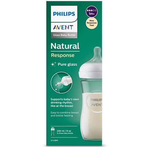 Buy Avent Natural Response Glass Feeding Bottle 240ml 1 Pack Online At