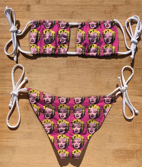 Swimwear Scrunch Butt Tie Side Square Top Bikini Set Etsy