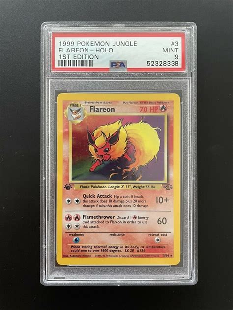 Pokémon Trading Card Game Psa 10 Flareon 1964 Rare Pokemon 1st Edition