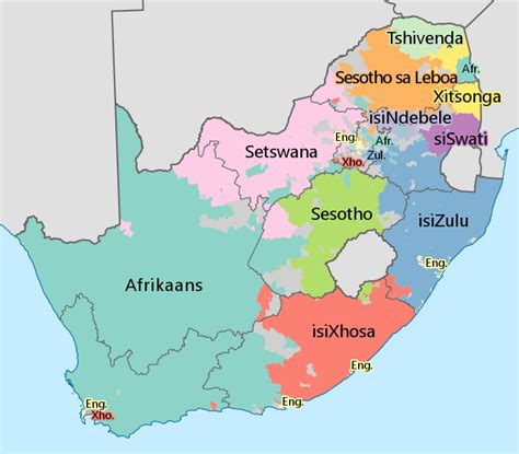 South African Languages Map