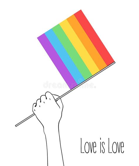 Hand Holding Hand Rainbow Flag Lgbt Symbol Stock Illustrations 290