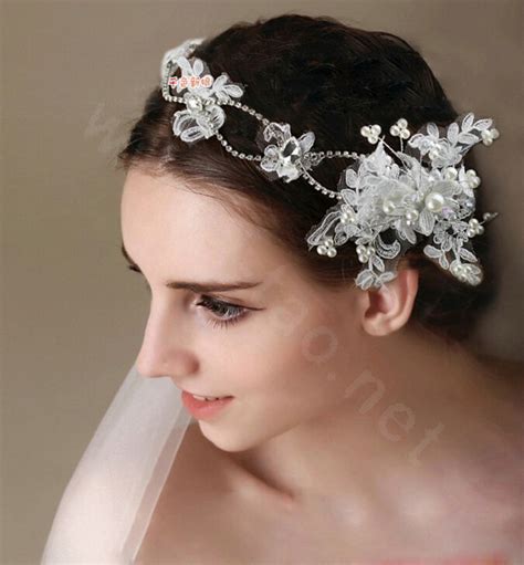 Buy Wholesale Luxury Rhinestone Lace Flower Tassel Hairwear Wedding