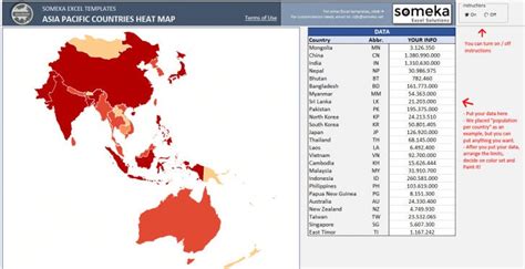 Asia Pacific Geographic Heat Map Density Map Automatic Etsy