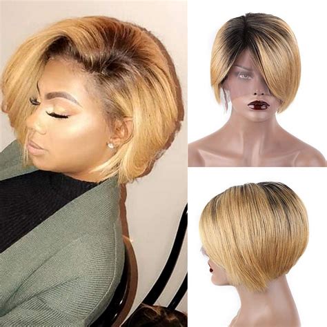 SINGLE BEST Pixie Cut Wigs Brazilian Short Pixie Cut Bob Wig Lace