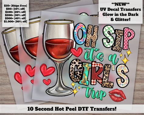 Girls Trip Wine Design Ready to Press DTF Heat Transfer - Etsy