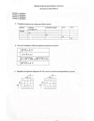 Prueba Parcial Electronica Digital Pdf