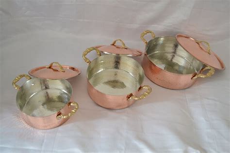 Hammered Copper Cooking Pots Pure Copper Casserole Pots With Lid Ebay