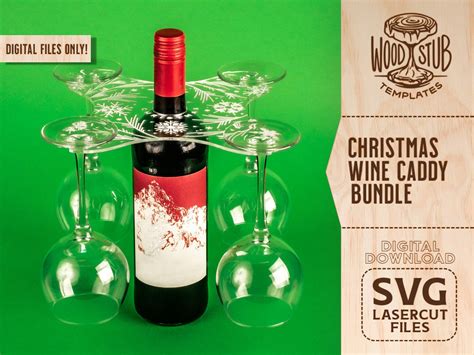 Wine Caddy Svg Bundle Wine Holder Svg Wine Glass Holder Etsy