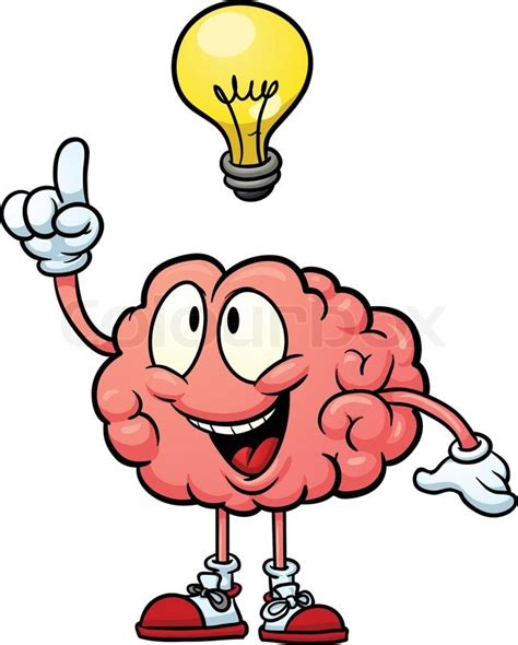 Cute cartoon brain with having an idea | Stock vector | Colourbox