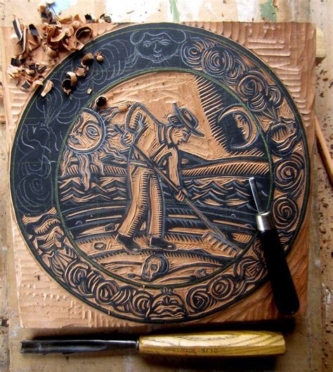 Woodblock Carving Process Linocut Prints Woodcuts Prints Wood Engraving