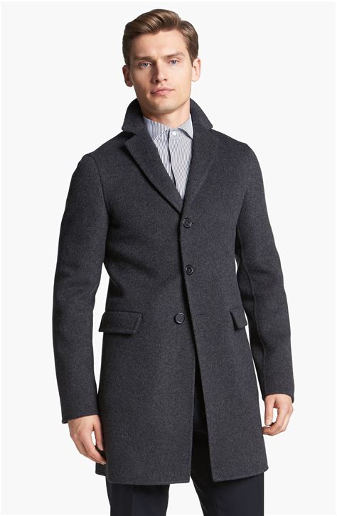 Jil Sander Three Button Wool Overcoat In Gray For Men Dark Grey Lyst