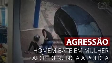 Vídeo VÍDEO Imagens mostram momento em que homem agride mulher que o