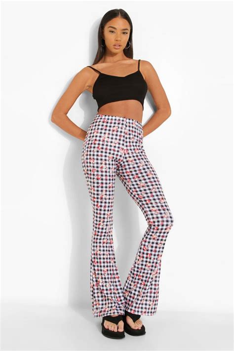 Floral Pants Womens Printed And Wide Leg Pants Boohoo Australia