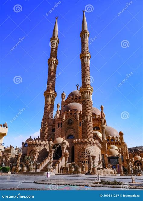 Al Sahaba Mosque In Sharm El Sheikh Front View Vertical Stock Image