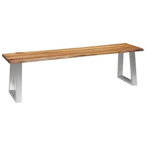 vidaXL Benk 160 cm heltre akasie og rustfritt stål 283894 FINN torget