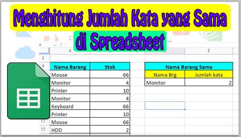 Cara Menghitung Jumlah Kata Yang Sama Di Spreadsheet Neicy Techno