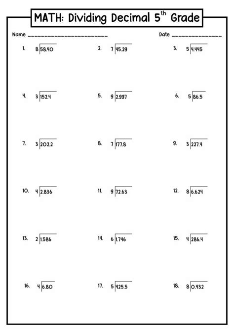 Long Division With Remainders Worksheets 4th Grade Pdf For Free At Artofit