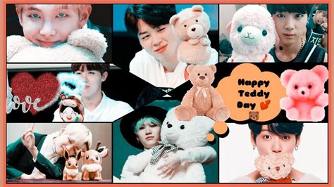 Happy Teddy Day With All The Cute Bears 💜 Bts Teddy Day Status Edit