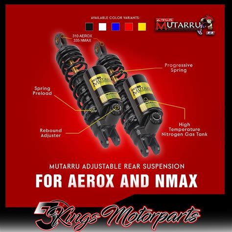 Original Mutarru Inverted Rear Shock V Adjustable Rebound For Nmax