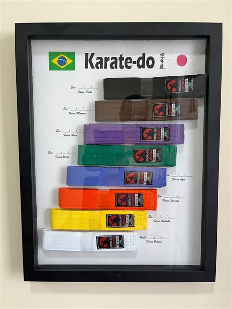 Quadro Faixas Karate Brasil Miniatura Martial Arts Shodo Martial Arts